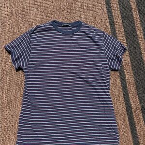 Brandy Melville Navy and Red Striped Tee